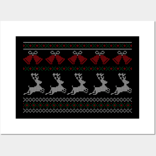 Christmas In Knitting Design Posters and Art